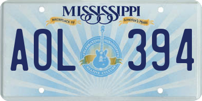 MS license plate AOL394