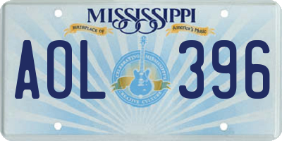 MS license plate AOL396