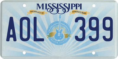 MS license plate AOL399