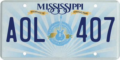 MS license plate AOL407