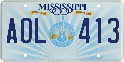 MS license plate AOL413