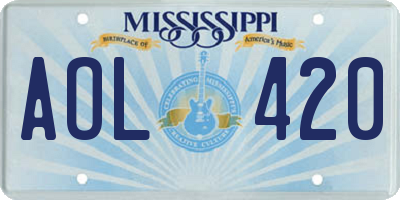 MS license plate AOL420