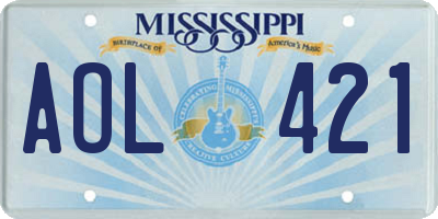 MS license plate AOL421