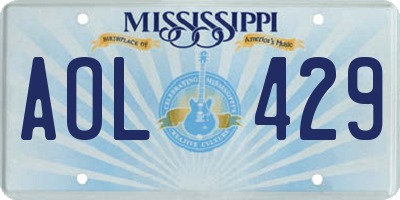 MS license plate AOL429