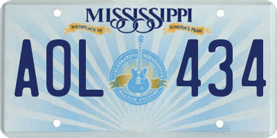 MS license plate AOL434