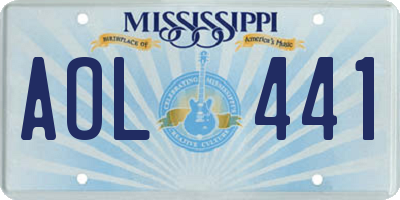 MS license plate AOL441