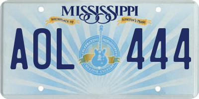 MS license plate AOL444
