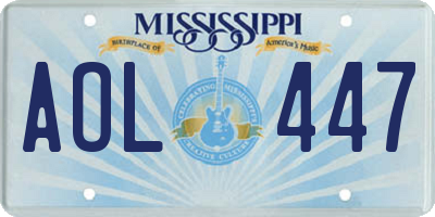 MS license plate AOL447