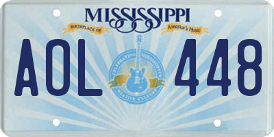 MS license plate AOL448