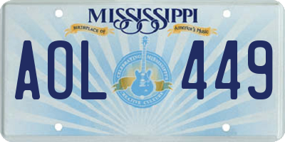 MS license plate AOL449