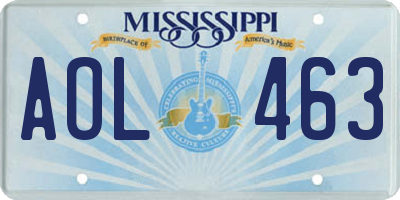 MS license plate AOL463