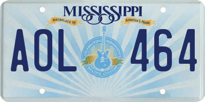 MS license plate AOL464