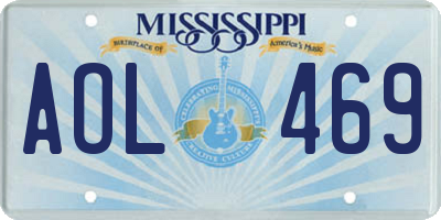 MS license plate AOL469