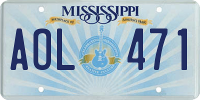 MS license plate AOL471