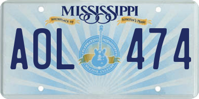 MS license plate AOL474