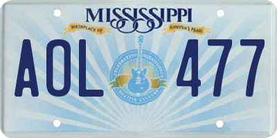 MS license plate AOL477