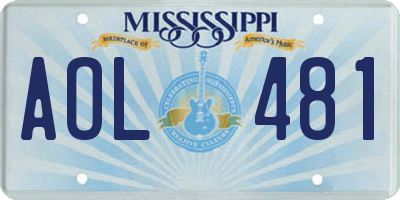 MS license plate AOL481