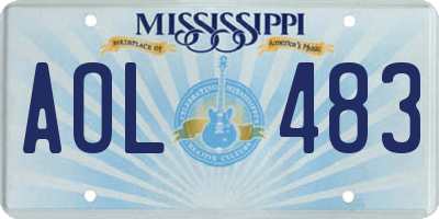 MS license plate AOL483
