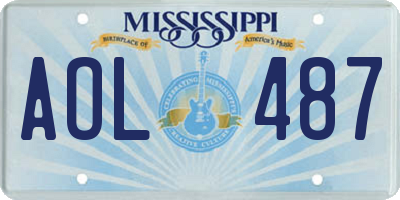 MS license plate AOL487