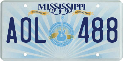 MS license plate AOL488