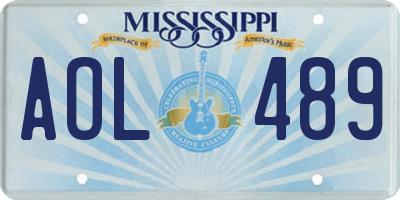 MS license plate AOL489