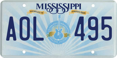 MS license plate AOL495