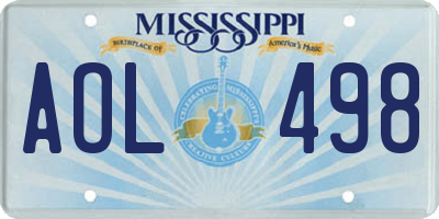 MS license plate AOL498