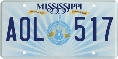 MS license plate AOL517