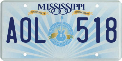 MS license plate AOL518