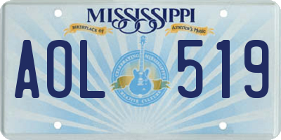 MS license plate AOL519