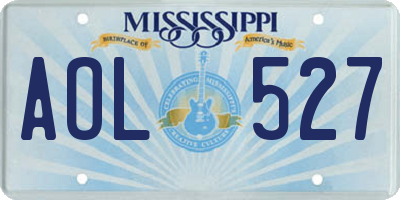 MS license plate AOL527