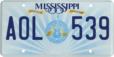 MS license plate AOL539