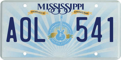 MS license plate AOL541
