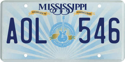 MS license plate AOL546