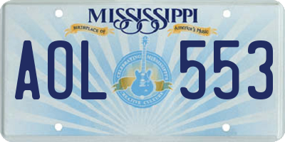MS license plate AOL553