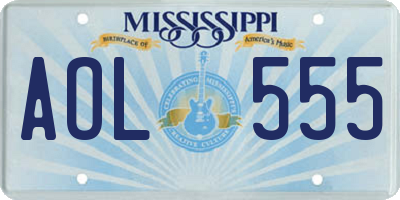 MS license plate AOL555