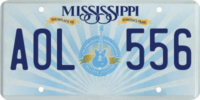 MS license plate AOL556