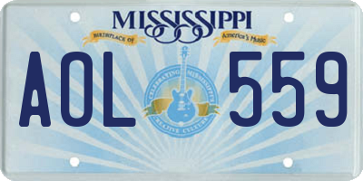 MS license plate AOL559