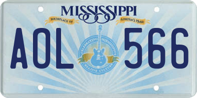 MS license plate AOL566