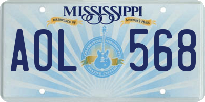 MS license plate AOL568