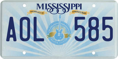 MS license plate AOL585