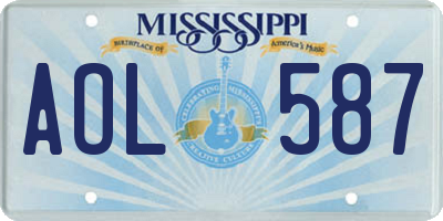 MS license plate AOL587