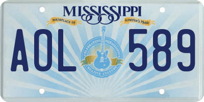 MS license plate AOL589