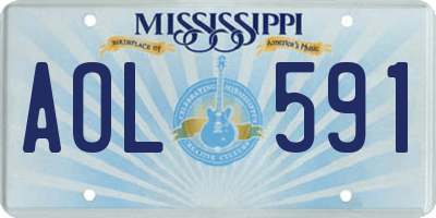 MS license plate AOL591
