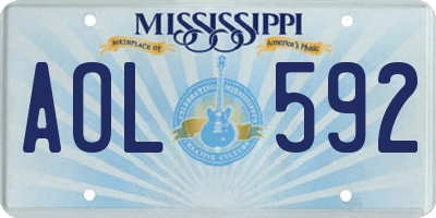 MS license plate AOL592