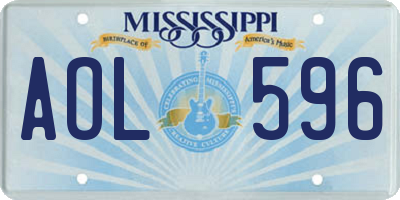 MS license plate AOL596