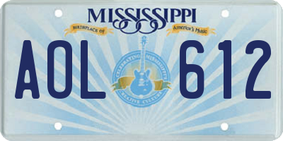 MS license plate AOL612