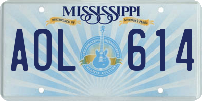 MS license plate AOL614