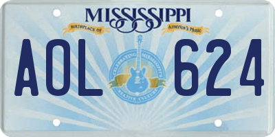 MS license plate AOL624