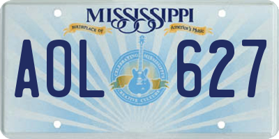 MS license plate AOL627